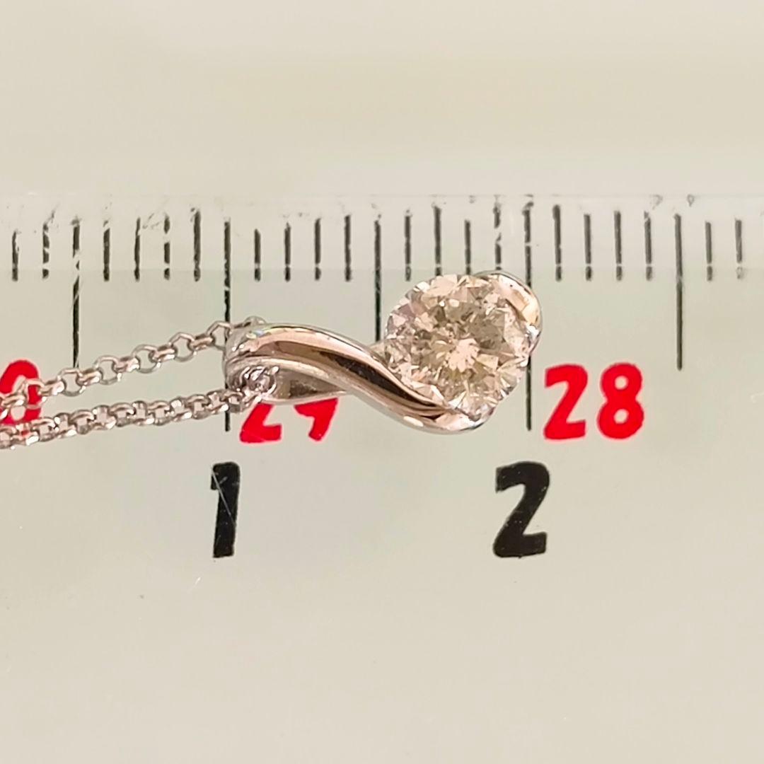 プラチナ　ダイヤモンド　約 0.4ct　1粒　しずく　ドロップ　ネックレス