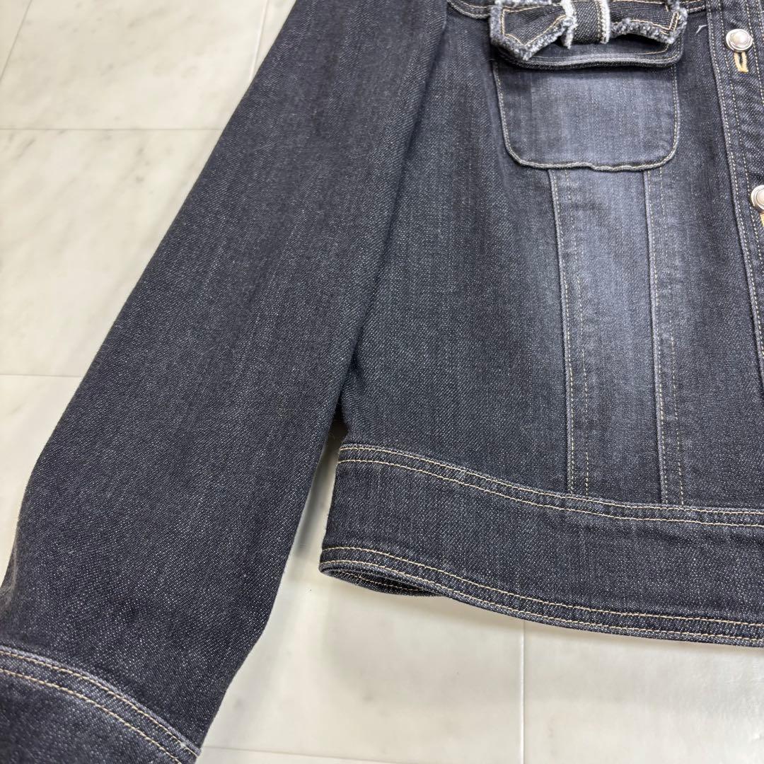 M’S GRACY★新品★ファーリボンデニムジャケット パールボタン ストレッチ