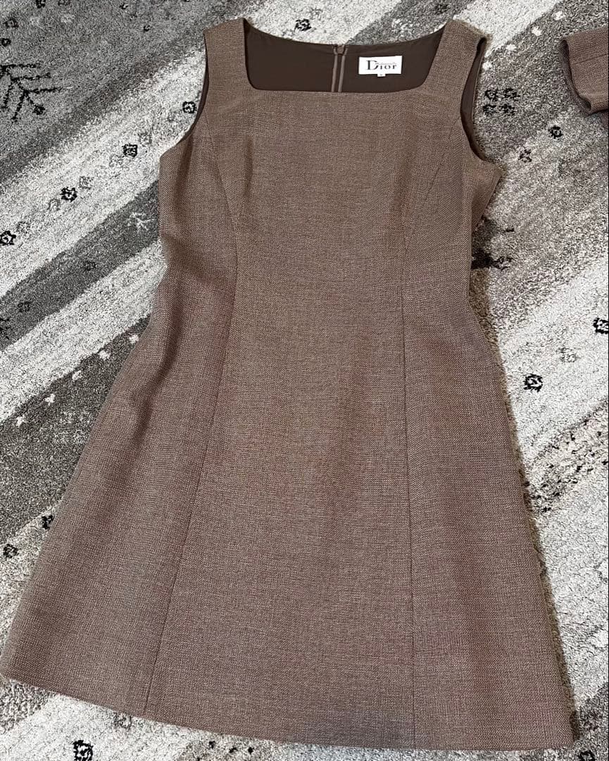 【極美品】Dior マドモワゼルディオール セットアップ シルク混 ブラウン
