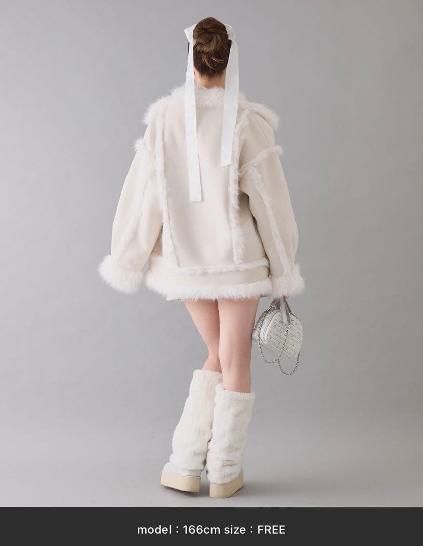 最終値下げ　ムートンミドルコート　ムートンコート　白コートniceclaup