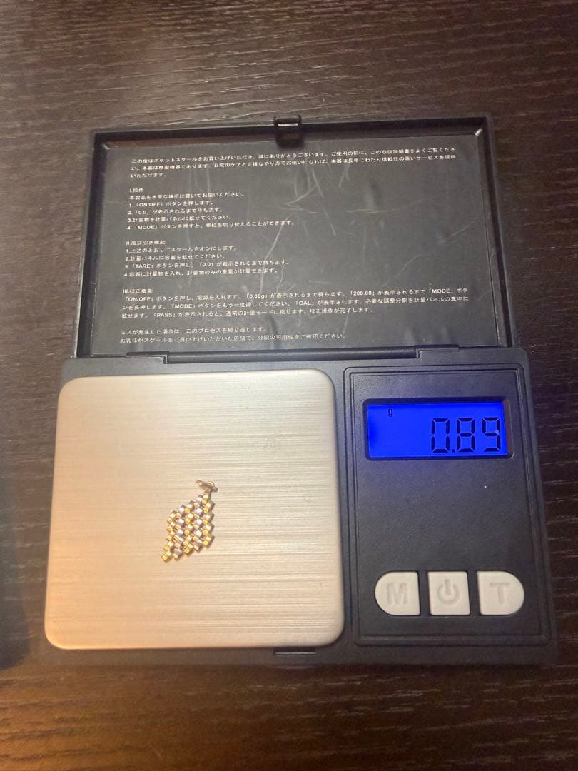 K18&ptダイヤモンド型ネックレストップ