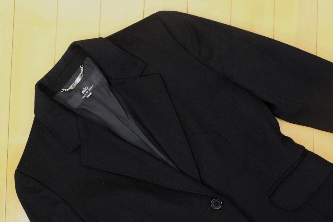 イネド スカートスーツ 7 カシミヤ100% S 黒 08★未使用に近い極美品★
