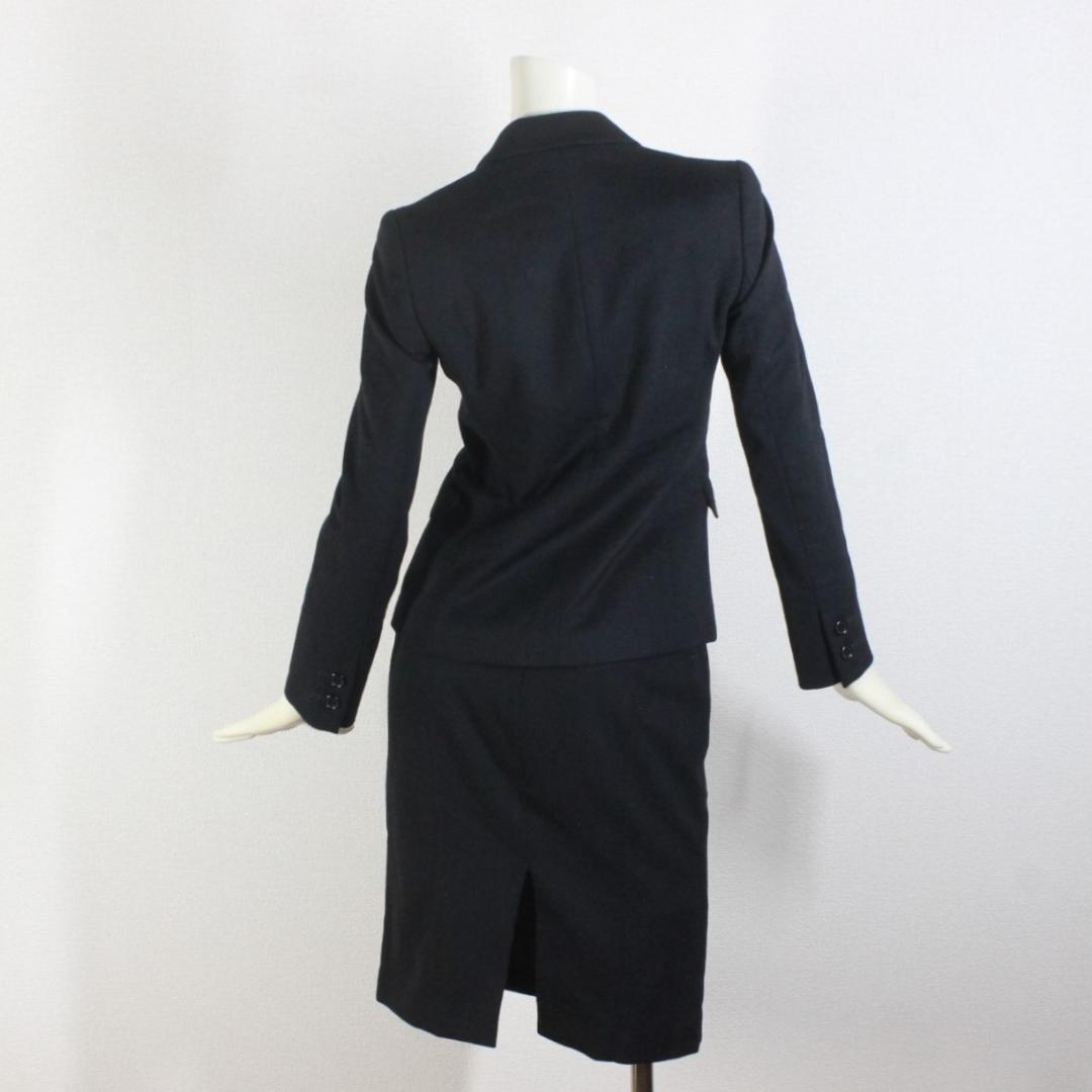 イネド スカートスーツ 7 カシミヤ100% S 黒 08★未使用に近い極美品★