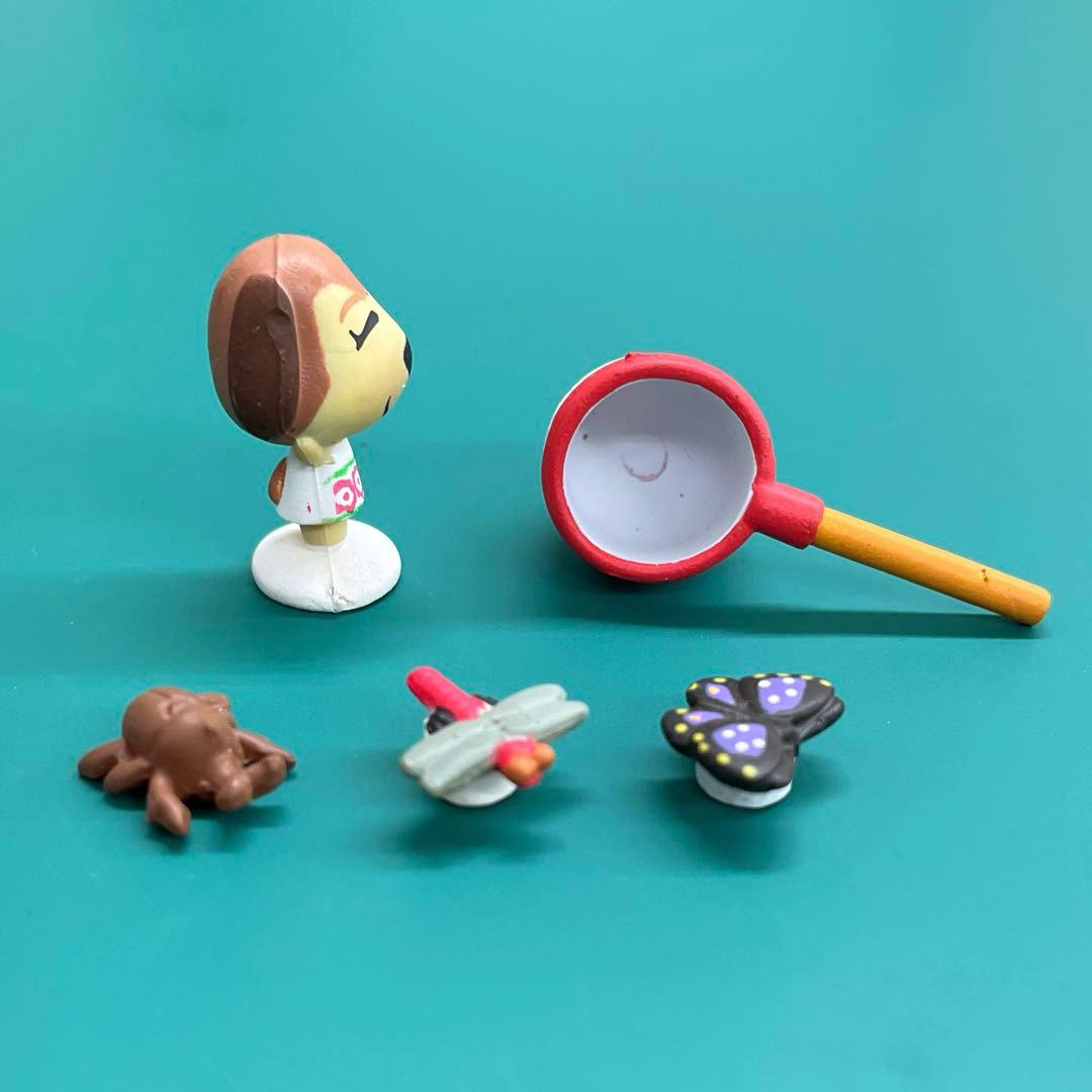 どうぶつの森 森をつくろう！ F-27 マロン 虫取り網 昆虫 フィギュア5種