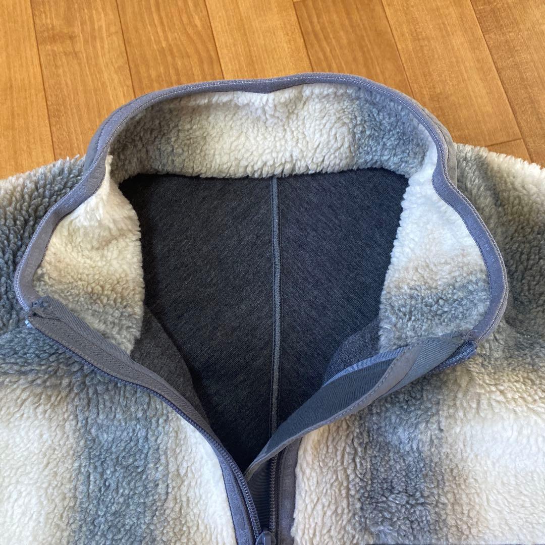 and wander チェック柄 フリース　ベスト　XL