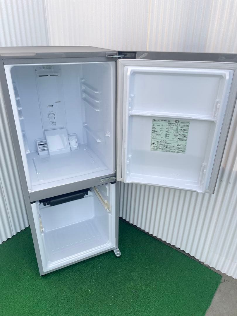 837 アクア ブラッシュシルバー2ドア冷蔵庫 一人暮らし 単身 大容量冷凍室