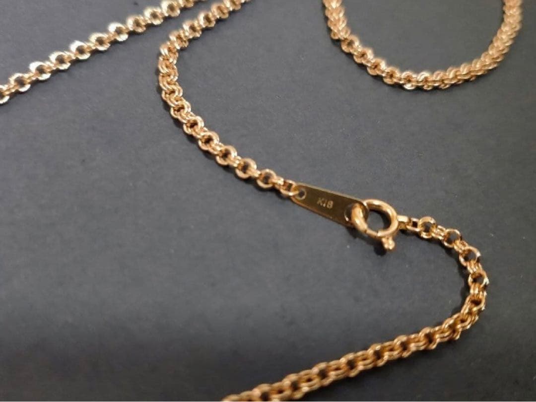 K18 ロールチェーンネックレス　造幣局検定刻印