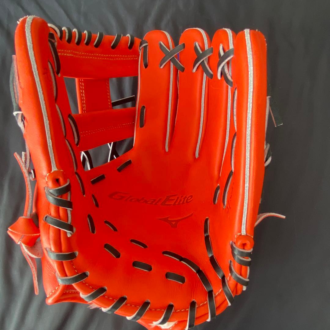 【新品・未使用】ミズノ グローバルエリート 軟式 内野手グローブ オレンジ