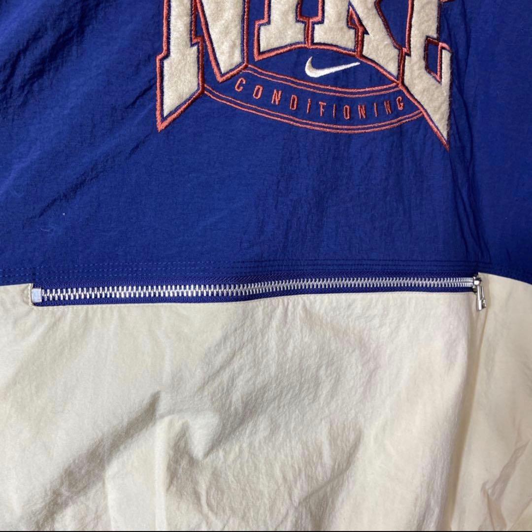 【背面ビッグ刺繍ロゴ◎】NIKEナイロンジャケット古着銀タグMツートンカラー