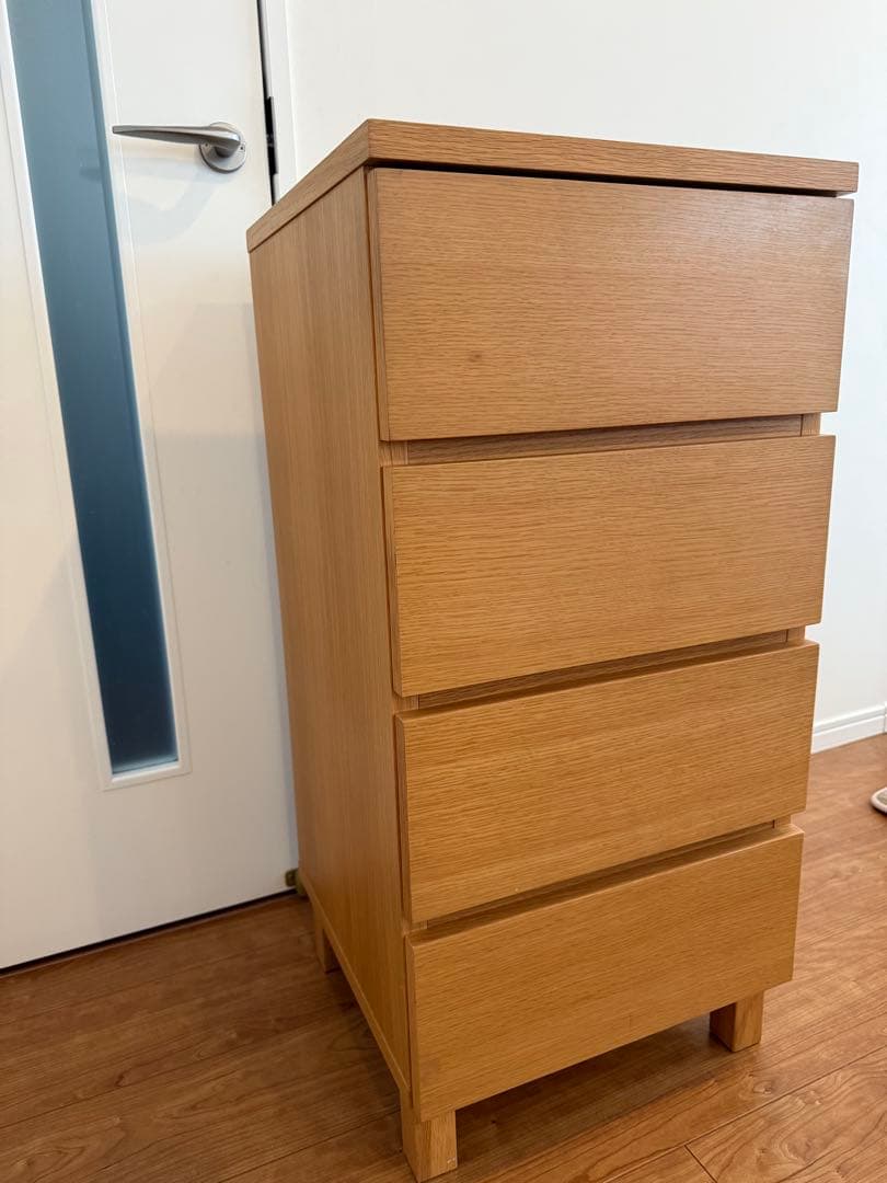 無印良品　チェスト　4段　オーク材　引き出し