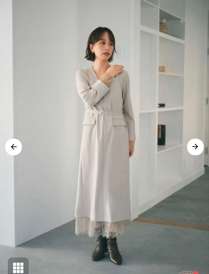 【新品】STRATA レースドッキングキャミセットワンピース　ライトベージュ