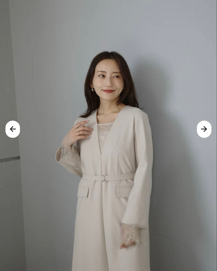 【新品】STRATA レースドッキングキャミセットワンピース　ライトベージュ