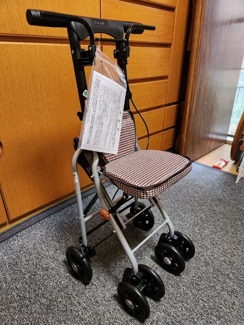 新品!TakaoF 折りたたみ式シルバーカー チェック柄