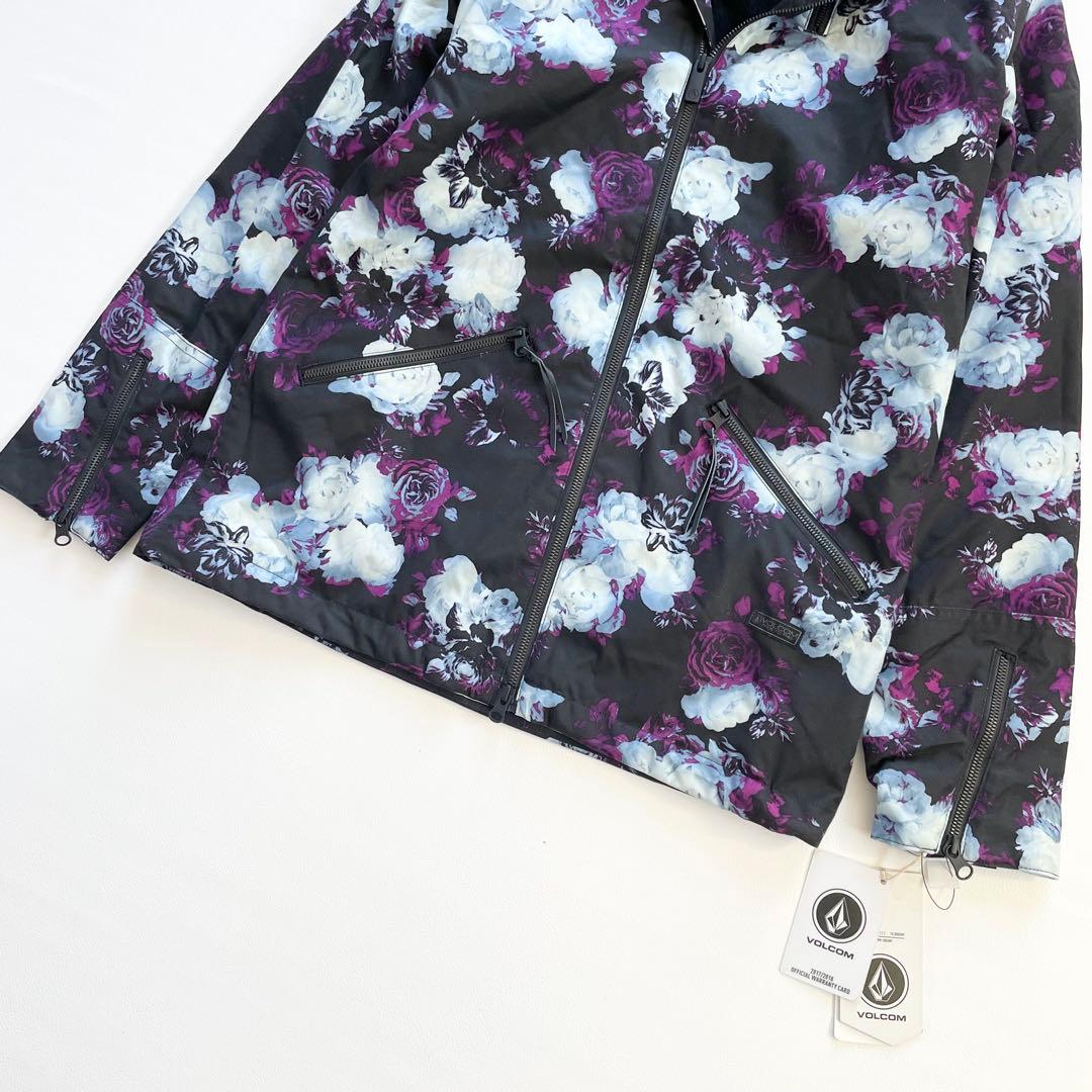 4440【新品タグ付き】ボルコム スノボウェア ジャケット 花柄 レディース 黒
