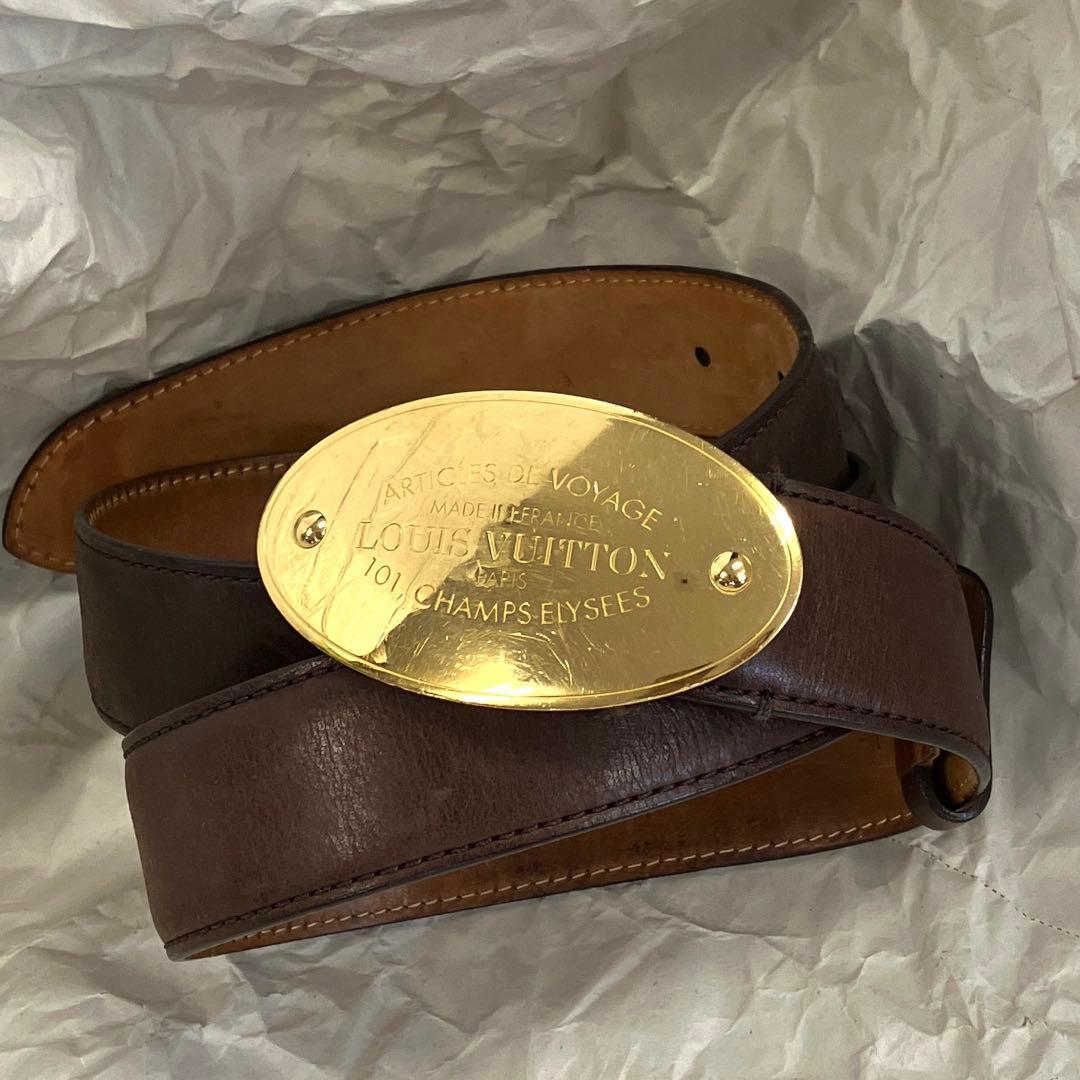 LOUIS VUITTON　レザー　ベルト　茶　3428