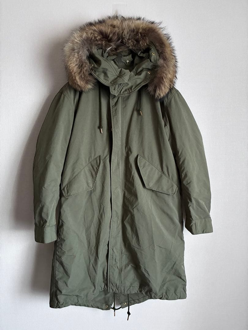 美品【ドゥーズィエムクラス】モッズコート　ファーライナー付き　カーキ　38