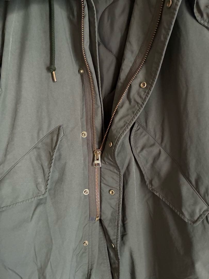 美品【ドゥーズィエムクラス】モッズコート　ファーライナー付き　カーキ　38