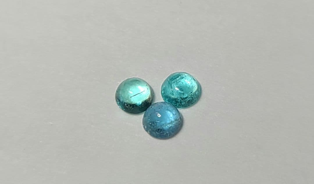 非加熱のまぁるいプルンチョ★ブラジルバターリャパライバトルマリン★3pcセット