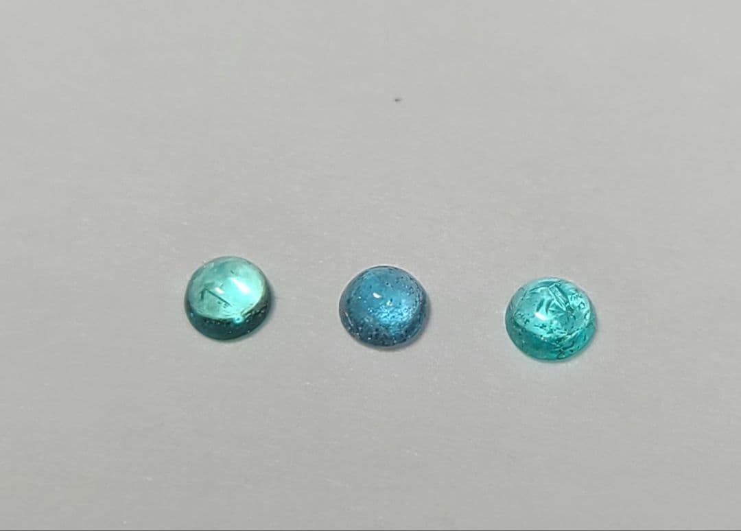 非加熱のまぁるいプルンチョ★ブラジルバターリャパライバトルマリン★3pcセット