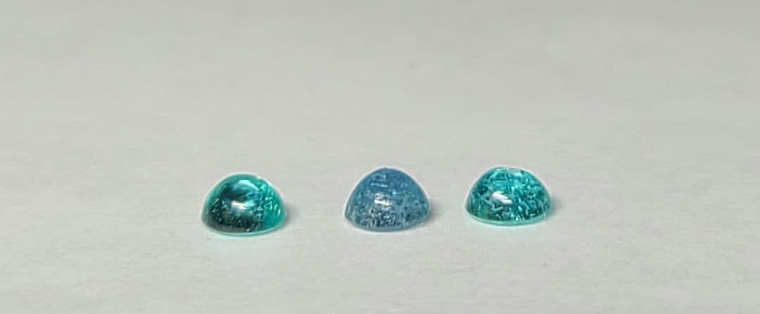 非加熱のまぁるいプルンチョ★ブラジルバターリャパライバトルマリン★3pcセット