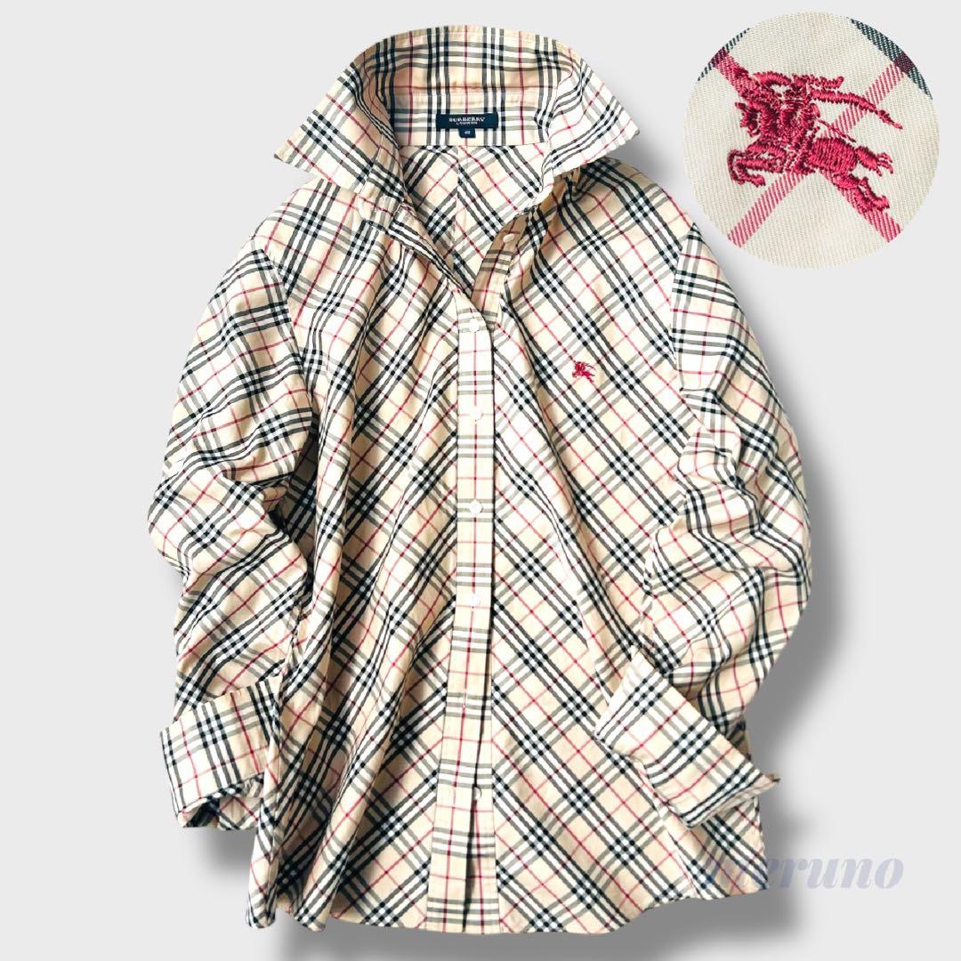 ✳︎バーバリー✳︎ ノバチェック シャツ ロゴ刺繍 40