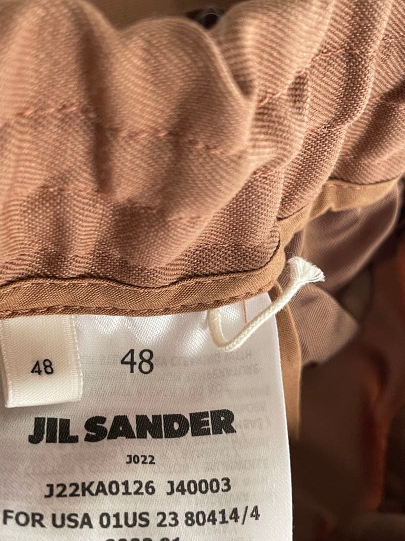 JIL SANDER ウールテーパード スラックス ブラウン 48