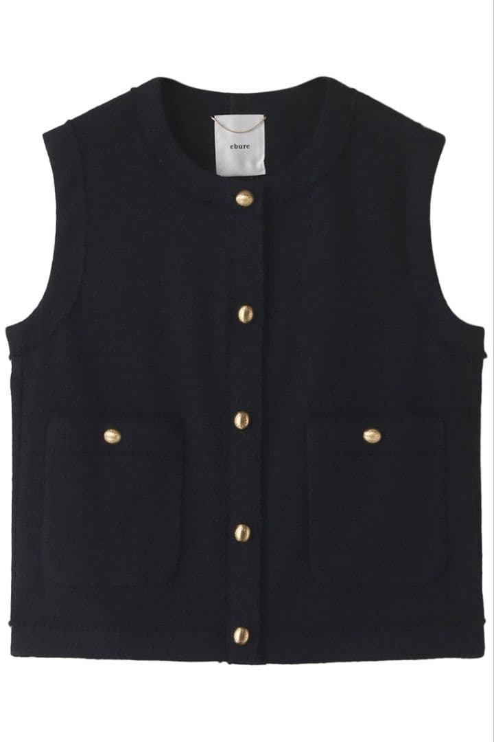 ebure　コットンツイードノースリーブジャケット　　ベスト