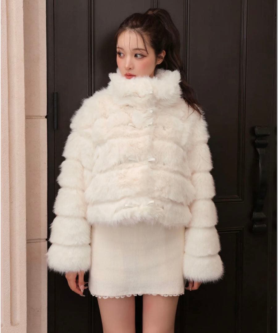 ジャケット・アウター M me eme 2way luxe faux fur coat