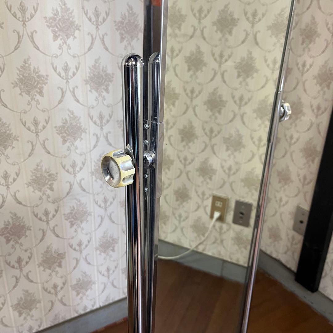 【インダストリアル】アイアンフレーム メタル キャスター付 ミラー 全身鏡 姿見