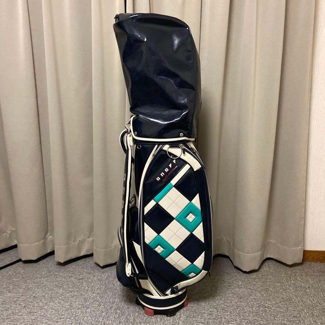 ONOFF キャディバッグ ネイビー/ホワイト/ターコイズ