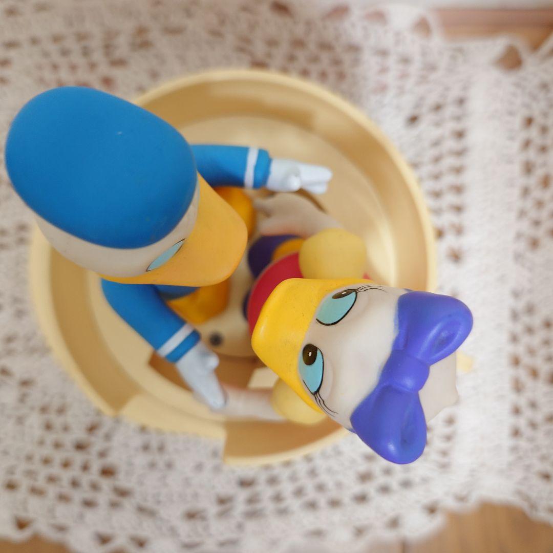 ディズニーランド　初期　レトロ　オルゴール　ドナルド　デイジー　コーヒーカップ