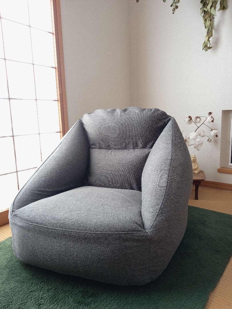 【美品•付属品完備】無印良品 空気でできたソファ チャコールグレー 正規箱付