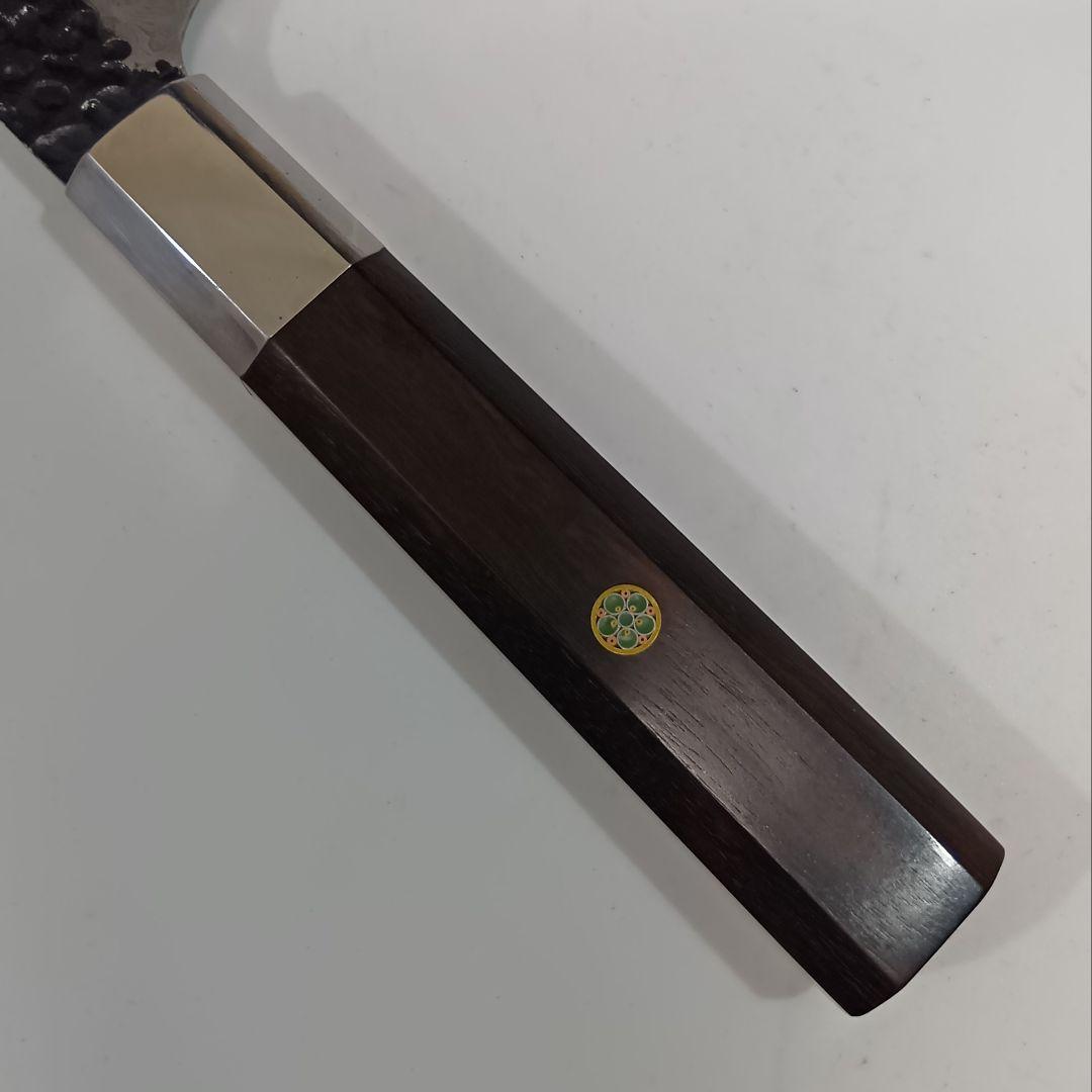 槌目黒打 筋引 カービング 67層ダマスカ スVG10 包丁 ナイフ 黒檀八角柄