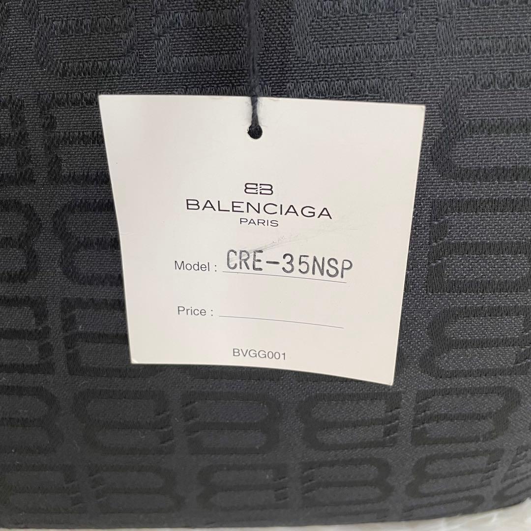新品未使用 バレンシアガ トートバッグ BB柄 キャンバス レザー ブラックA4