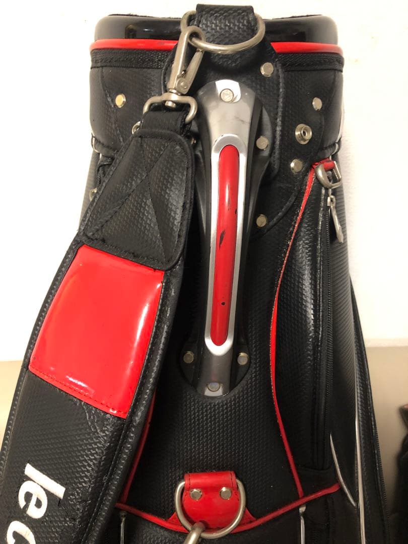 【送料込み】希少レア　ルコックスポルティフ　キャディバック　黒X赤　ゴルフバッグ
