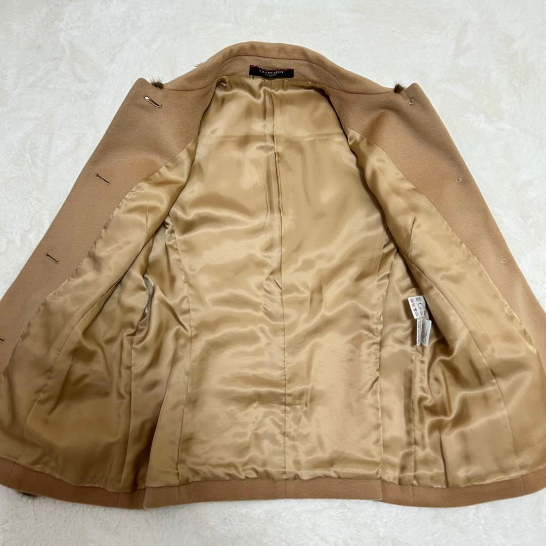 【極美品】レオナール カシミヤ100% ミンクファー ジャケット XLサイズ