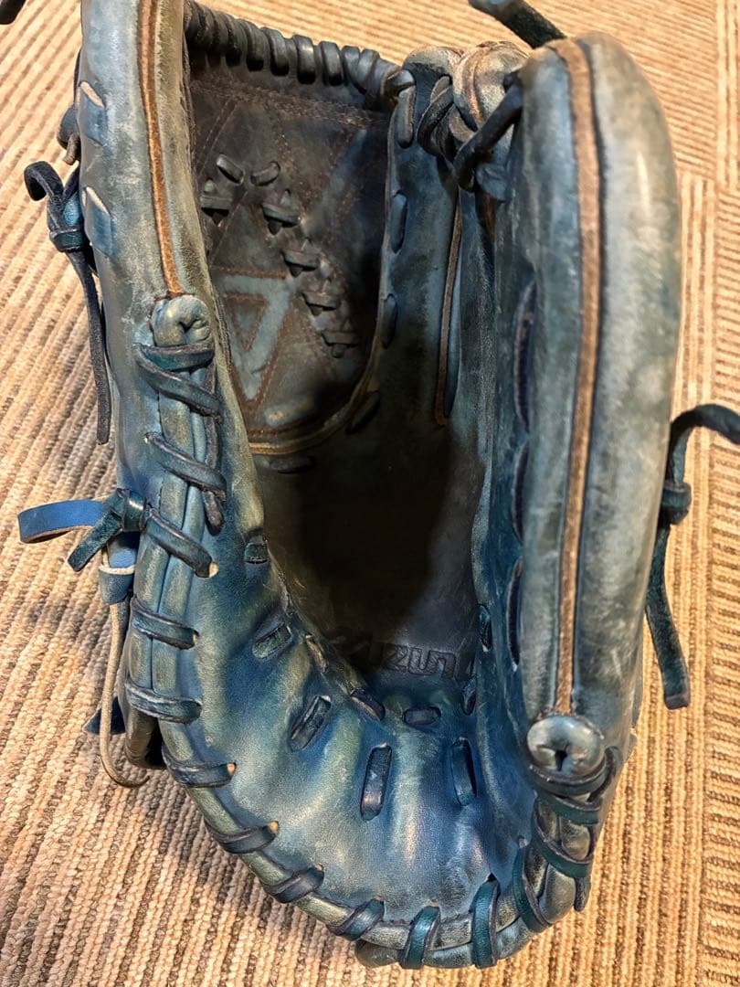 即戦力　ミズノ　野球　硬式　ピッチャーグローブ　ブルー　男性使用　1/18取下