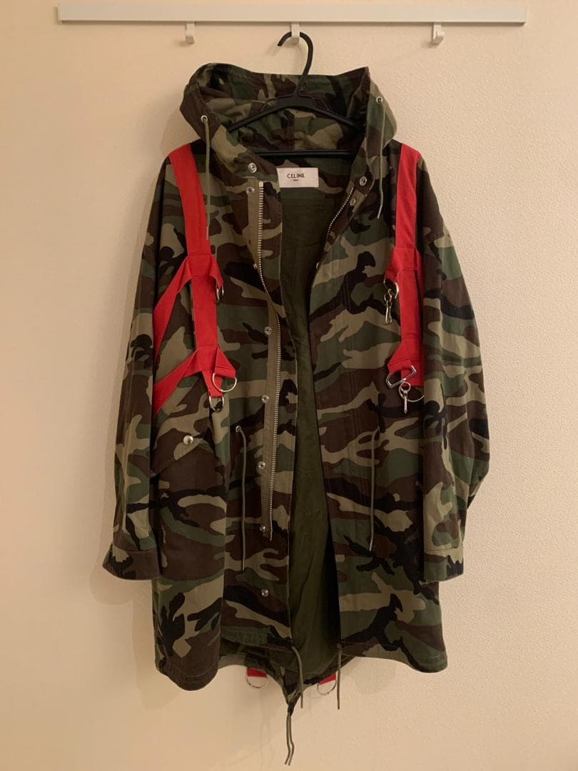 【美品】CELINE セリーヌ 2W860494M ハーネス付き 迷彩 コート