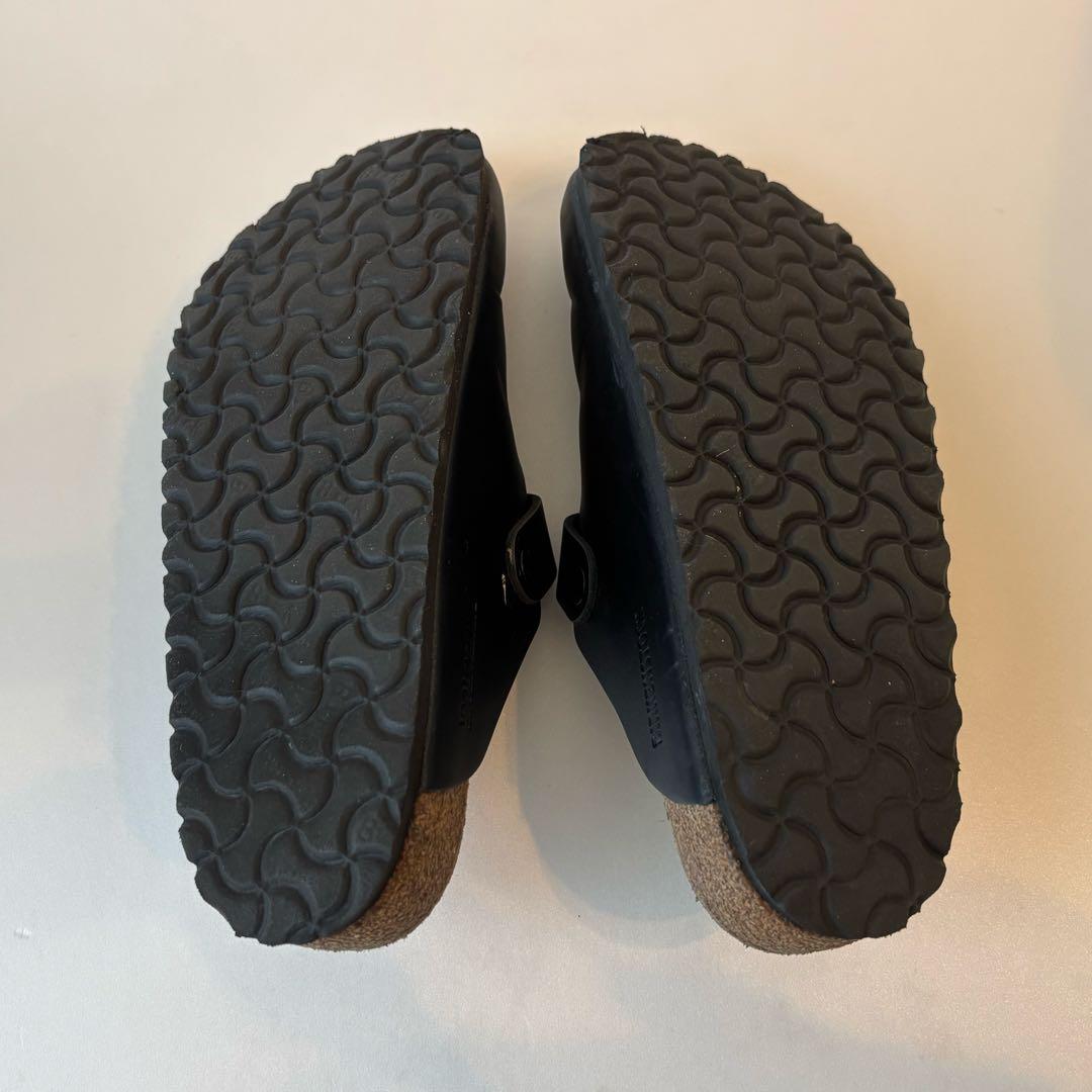 美品 BIRKENSTOCK BOSTON ボストン ナチュラルレザー ブラック