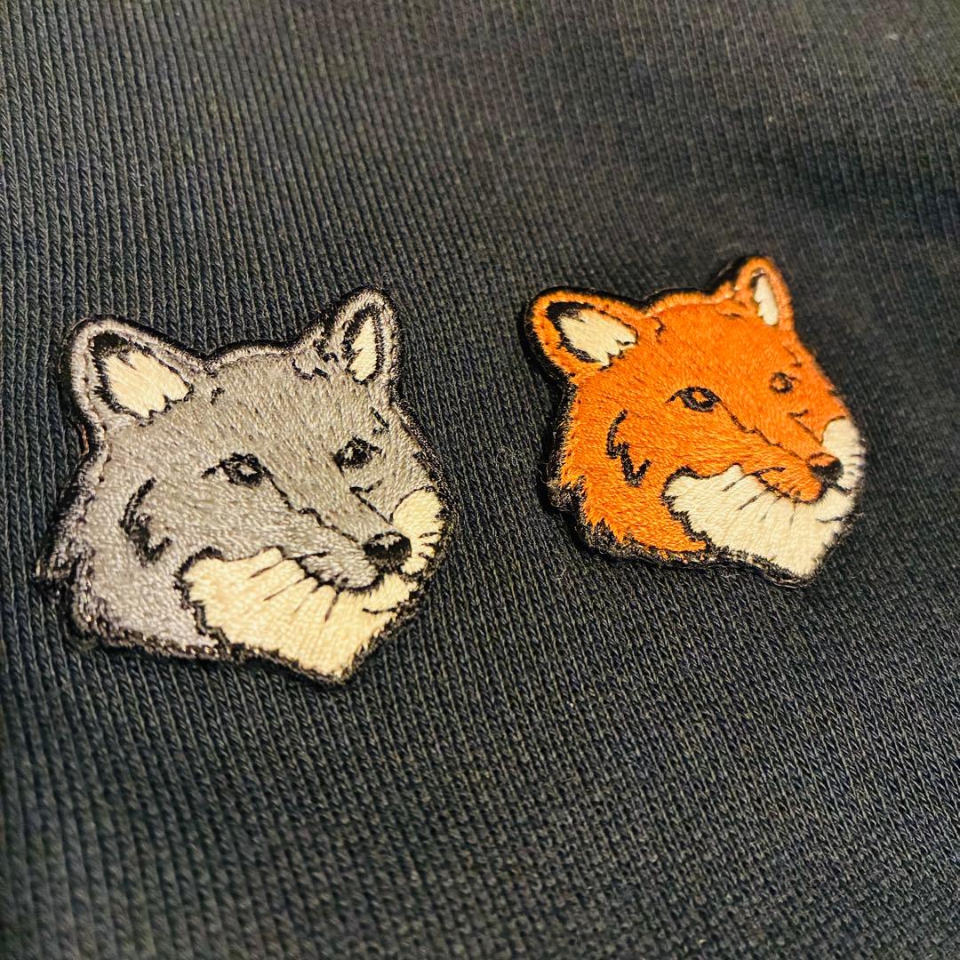 【値下げ】メゾンキツネ　ダブル ボールド ハーフジップ スウェットシャツ　M