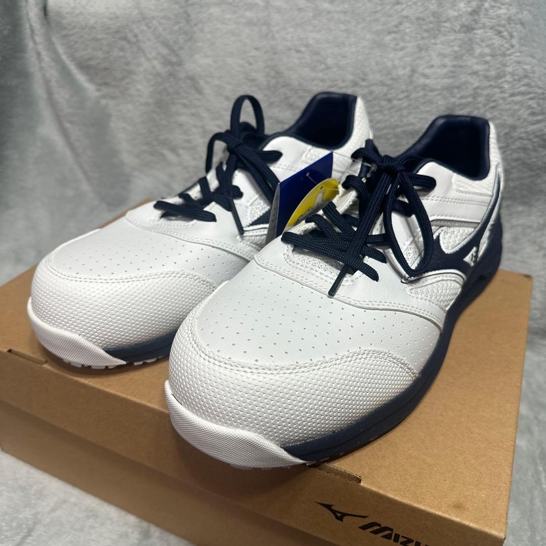 Mizuno 安全靴 ホワイト/ネイビー