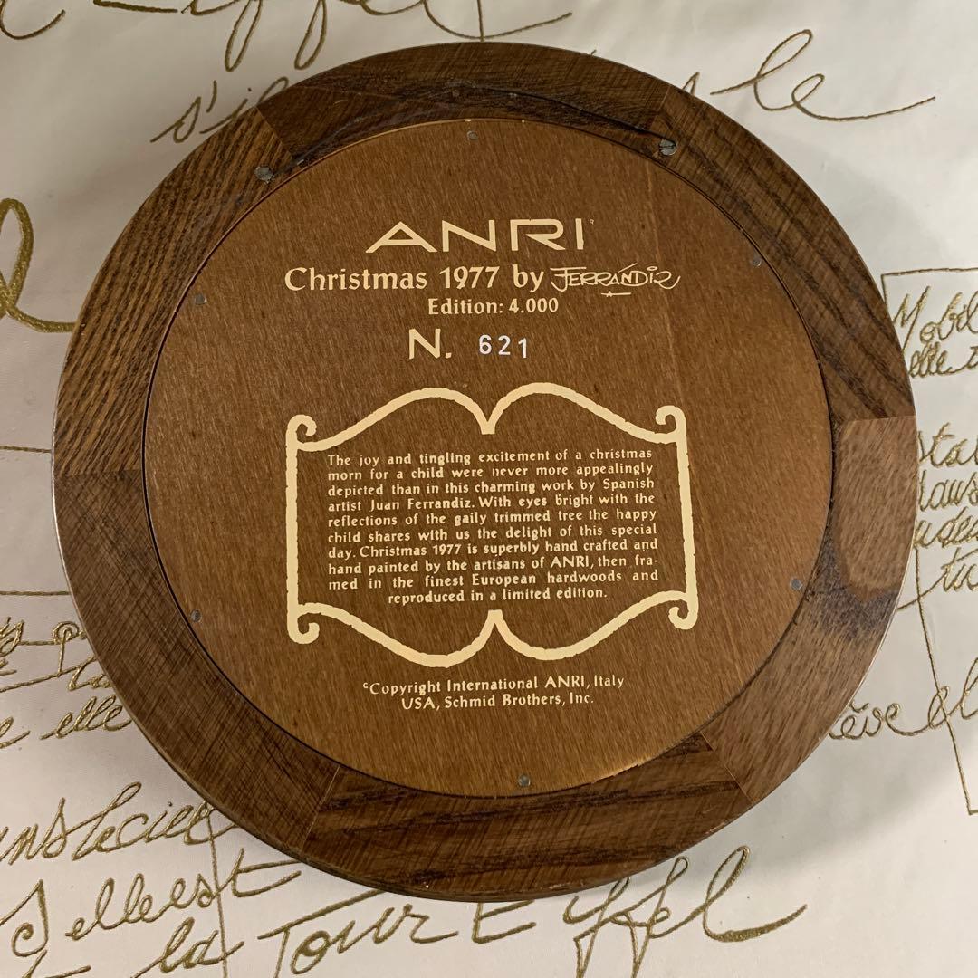 アンリ人形　ビンテージ1977年クリスマス木製プレート！可愛い過ぎます！