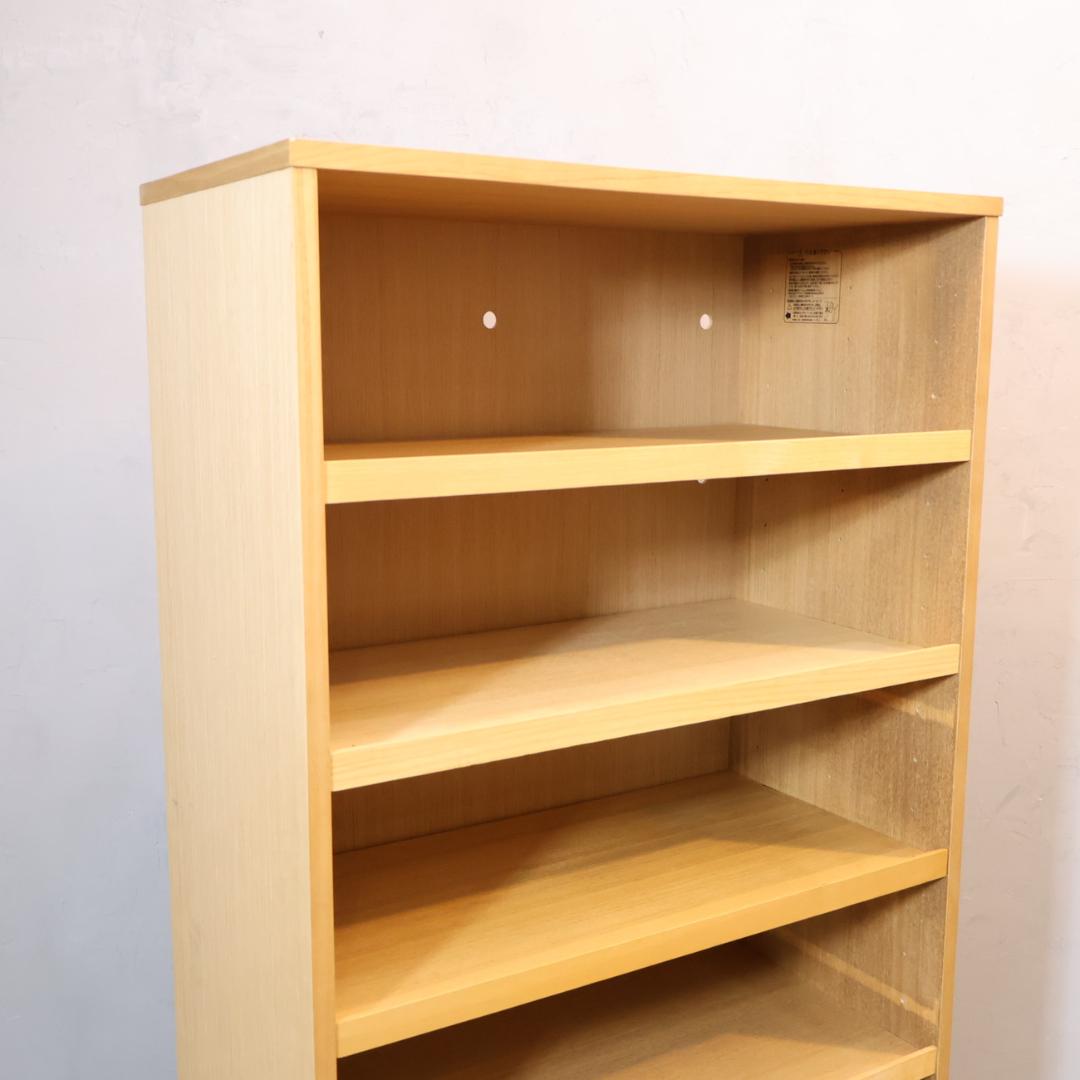 無印良品 MUJI タモ材 木製収納 本棚 書棚 7段 ブックシェルフ 収納