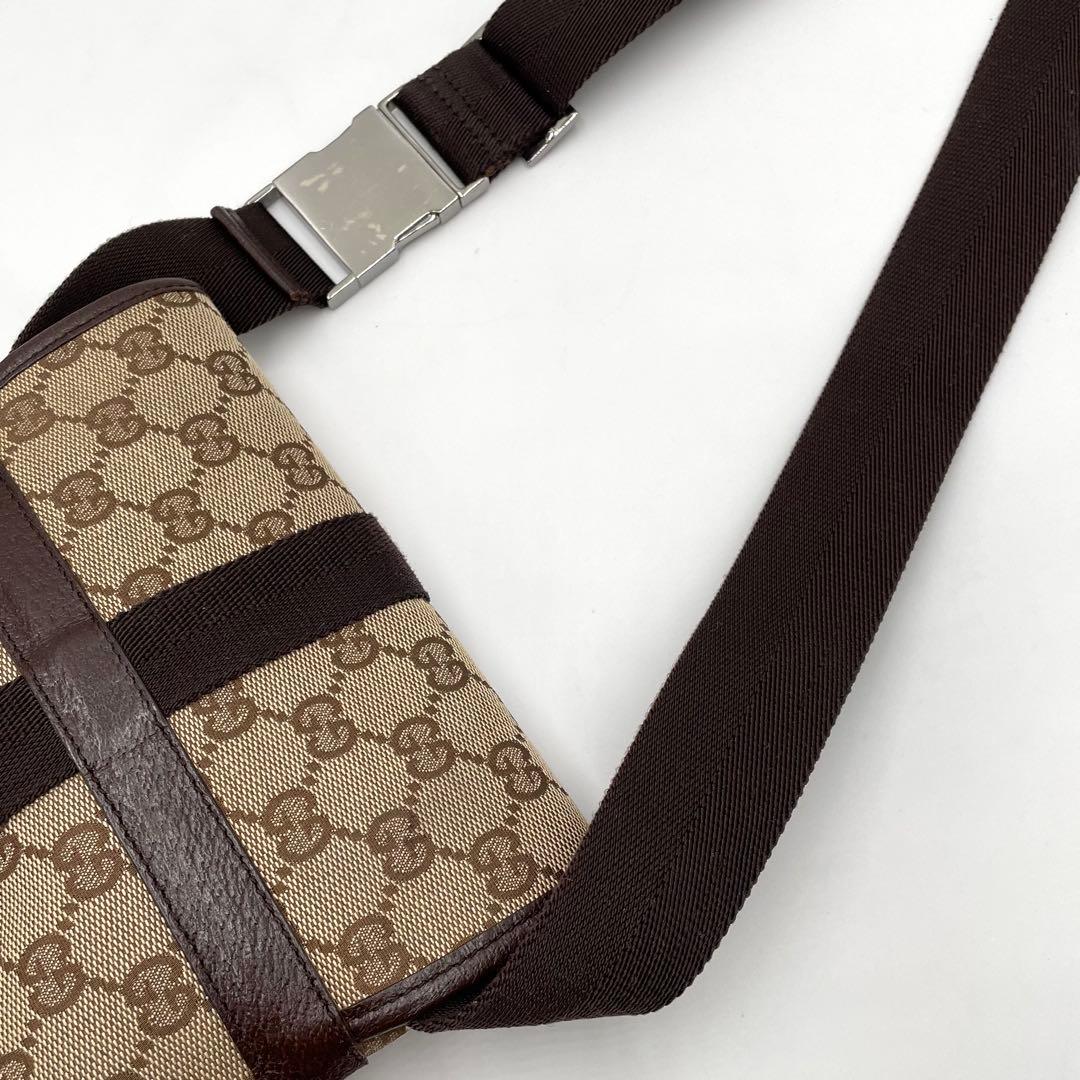 美品✨GUCCI グッチ GGキャンバス ウエストポーチボディバッグ