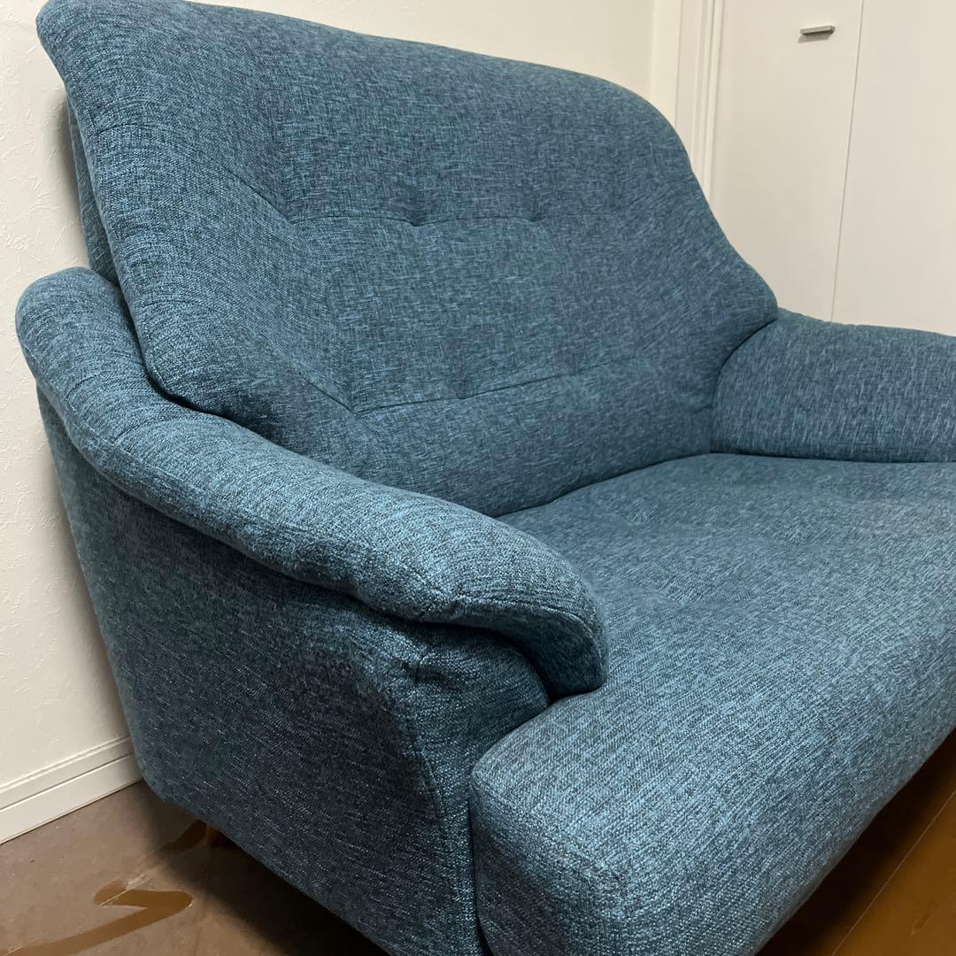 【4/4処分予定】NOCE 2人がけ　ソファ　HY2766 ブルー　ハイバック