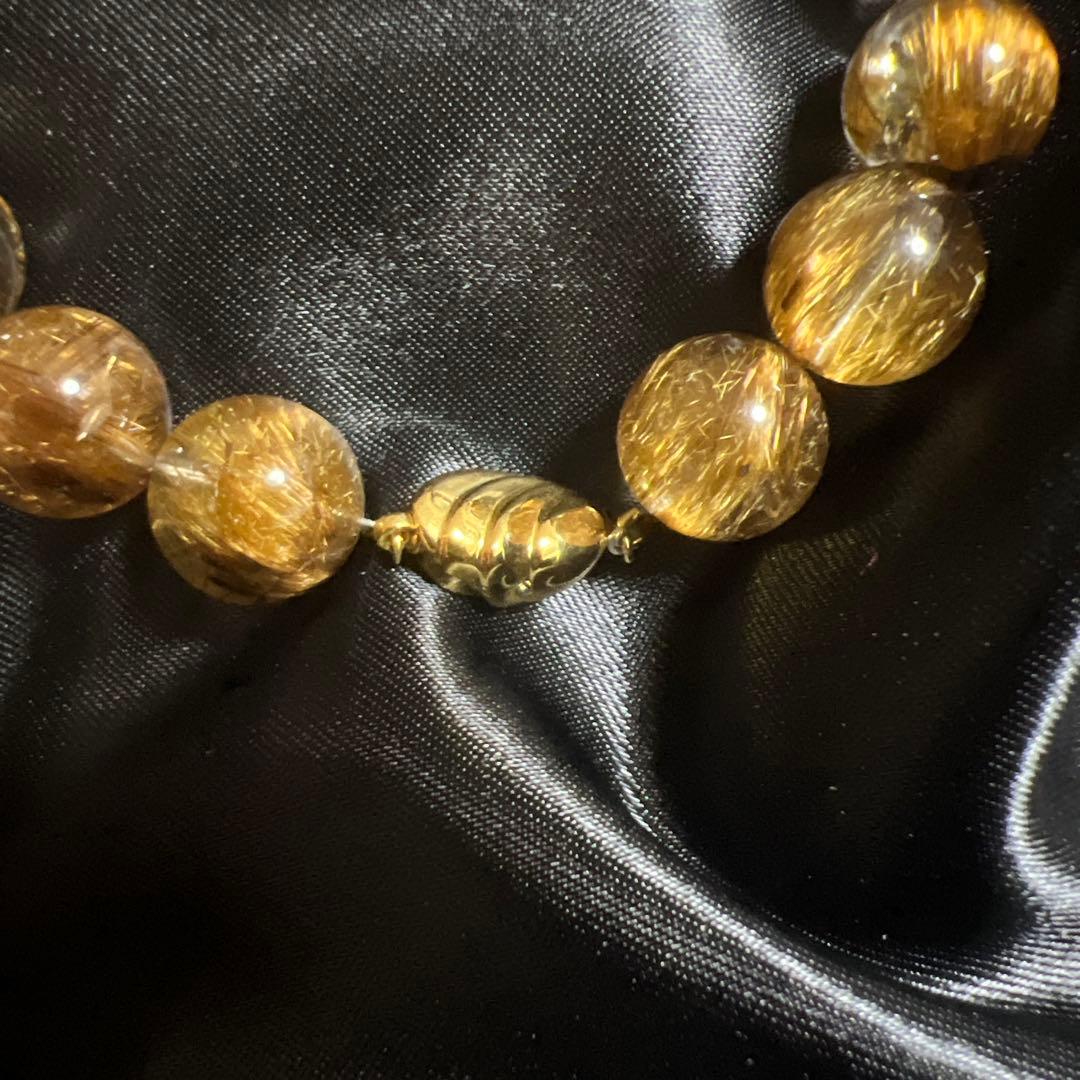 【新品】天然石タイガータイタンルチルブレスレット 19cm⭐︎最強金運