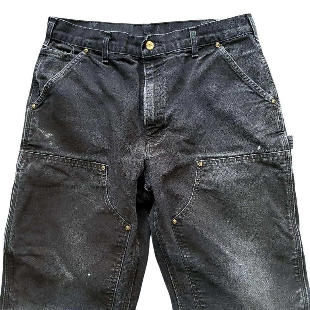 スーパーフェード　カーハート　ダブルニー　ペインターパンツ　USA製　ブラック