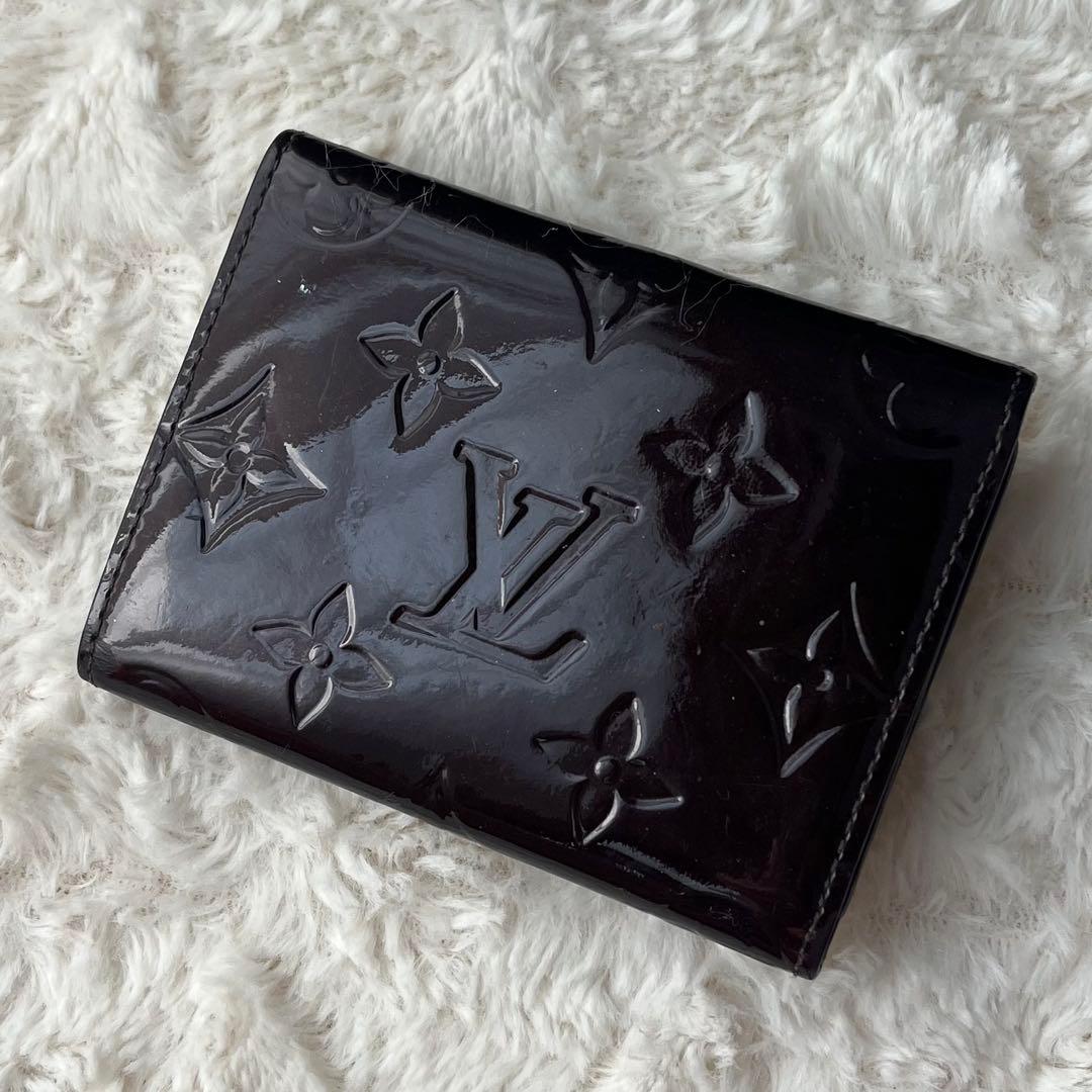 ルイヴィトン 名刺入れ アンヴェロップ ヴェルニ アマラント モノグラム