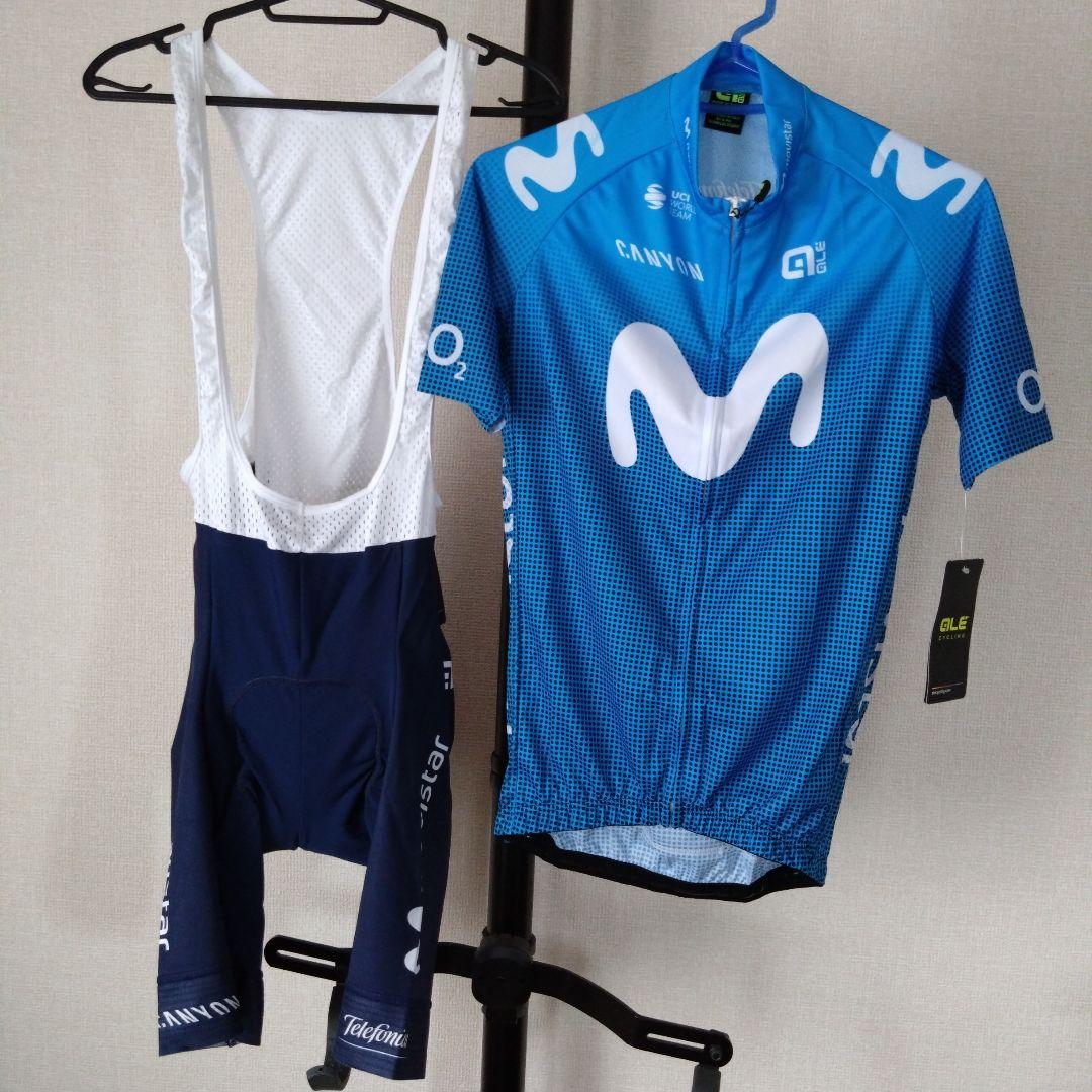 【新品未使用】movistarサイクルジャージとビブショーツのセット Mサイズ