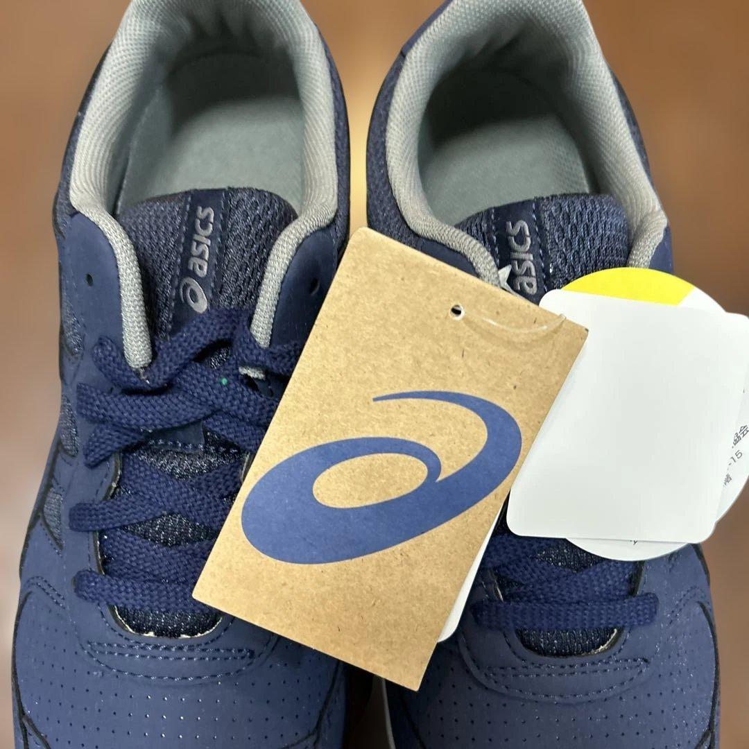 asics アシックス　安全靴　ウインジョブ　美品　25cm ネイビー